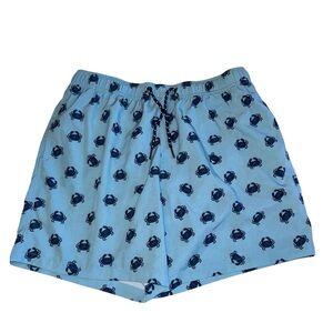 Seastate Men’s Mesh Lined Swim Trunks Carolina Blue Navy Print Sz Medium